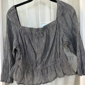 Black and White Gingham Top by 7 For All Mankind Size L